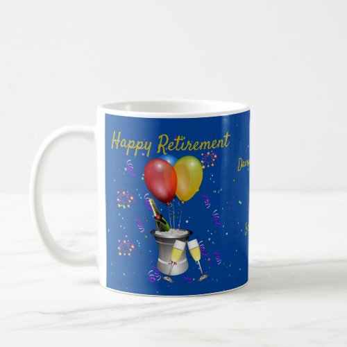 Happy Retirement Celebrations Blue Coffee Mug