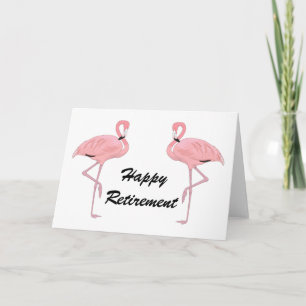 Happy Retirement Classic Flamingos Card