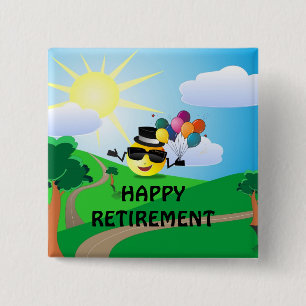 Happy Retirement, colorful fun design, Button