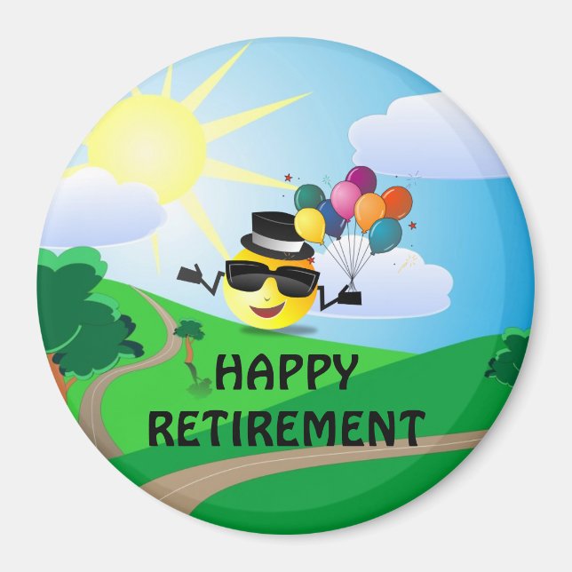 Happy Retirement, colorful fun design, Magnet (Front)