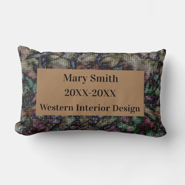 Happy Retirement Colorful Mosaic Tile Keepsake Lumbar Pillow (Front)