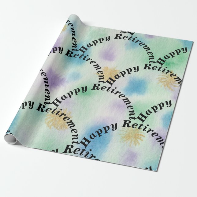 Happy Retirement Colorful Wrapping Paper (Unrolled)