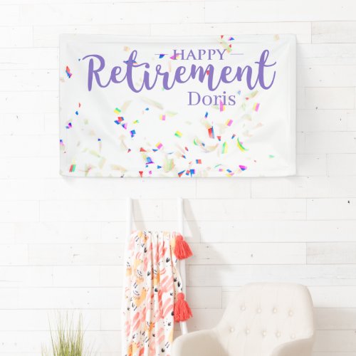 Happy Retirement Confetti  Banner
