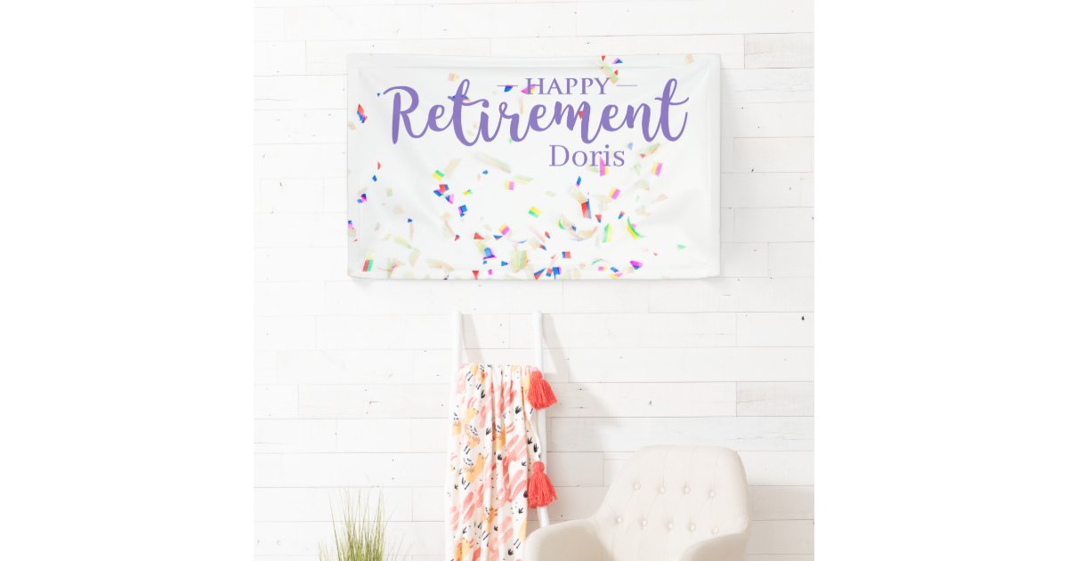 Happy Retirement Confetti Banner 