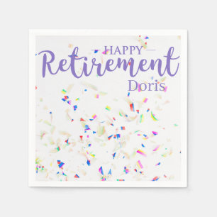 Happy Retirement Confetti Paper Napkin