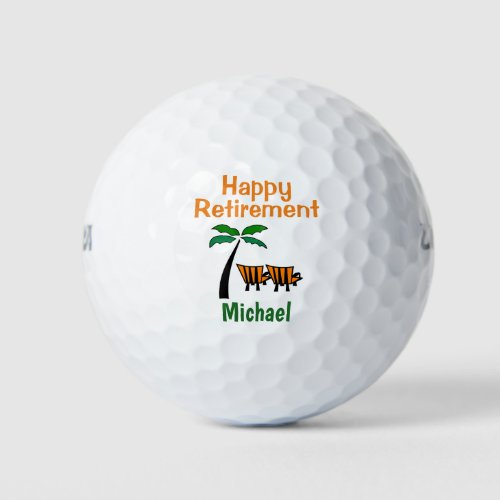 Happy Retirement Congratulations Beach Relax Golf Balls