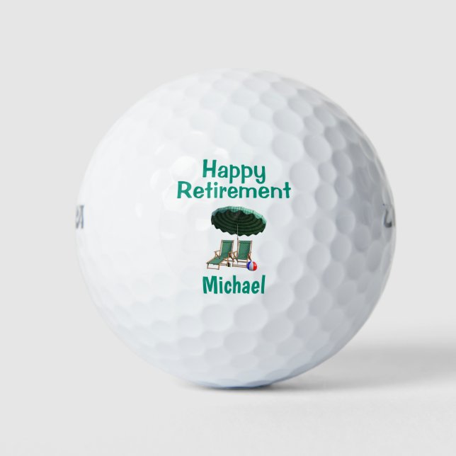 Happy Retirement Congratulations Beach Relax Golf Balls (Front)