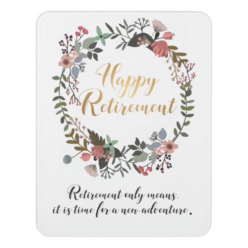 Happy Retirement Congratulations Wishes Gift Door Sign