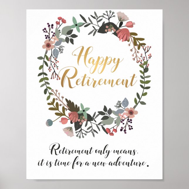 Happy Retirement Congratulations Wishes Gift Poster (Front)