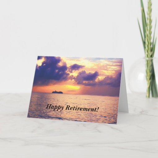 Happy Retirement Cruise In Sunset Card | Zazzle