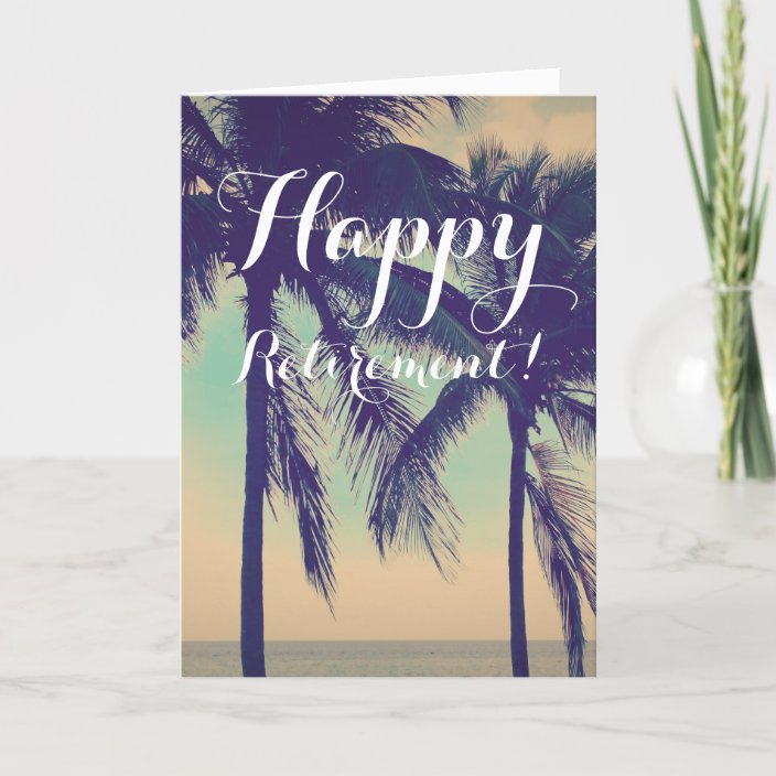 Happy Retirement custom palm photo greeting card | Zazzle.com