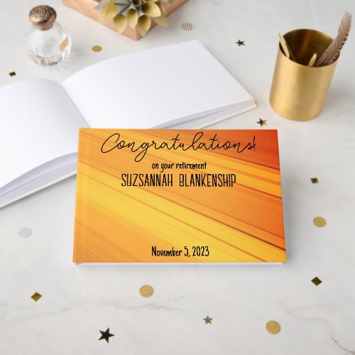 Happy Retirement Diagonal Gold Streaks Custom 