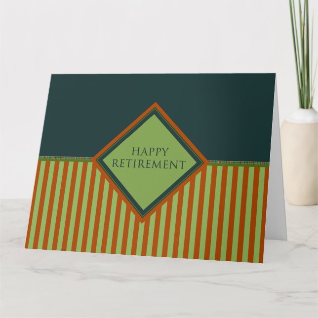 happy retirement (diamondStriped) Card (Front)