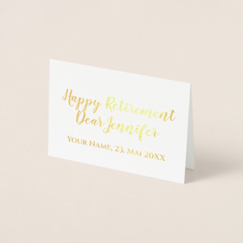 Happy Retirement Elegant Script Calligraphy Foil Card