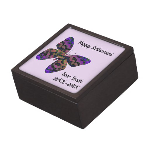 Happy Retirement Employee Keepsake Vivid Butterfly Gift Box Zazzle
