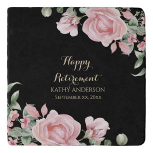 Happy Retirement Floral Ornament Trivet