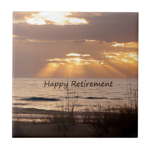 Happy Retirement - Florida Ocean Sunset Tile | Zazzle