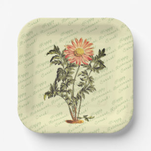 Happy Retirement Flower Personalized Paper Plates
