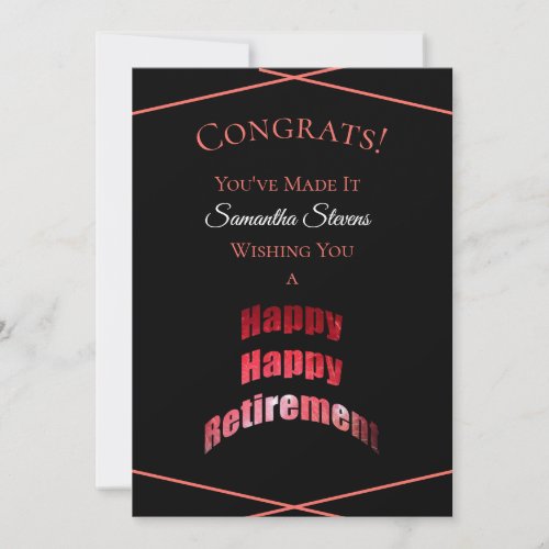 Happy Retirement For Any Name Card