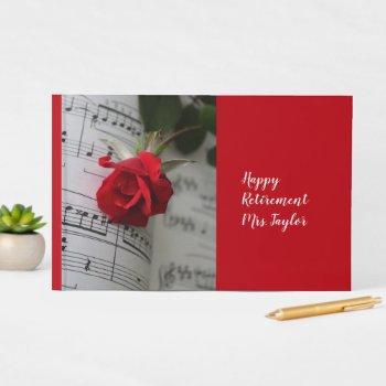 Happy Retirement For Music Teacher Or Musician Guest Book by Sideview at Zazzle