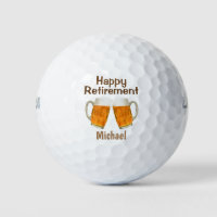 Happy Retirement Gift Cheers Beer Name Golf Balls