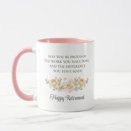 Happy Retirement Gifts for Women with Floral Mug