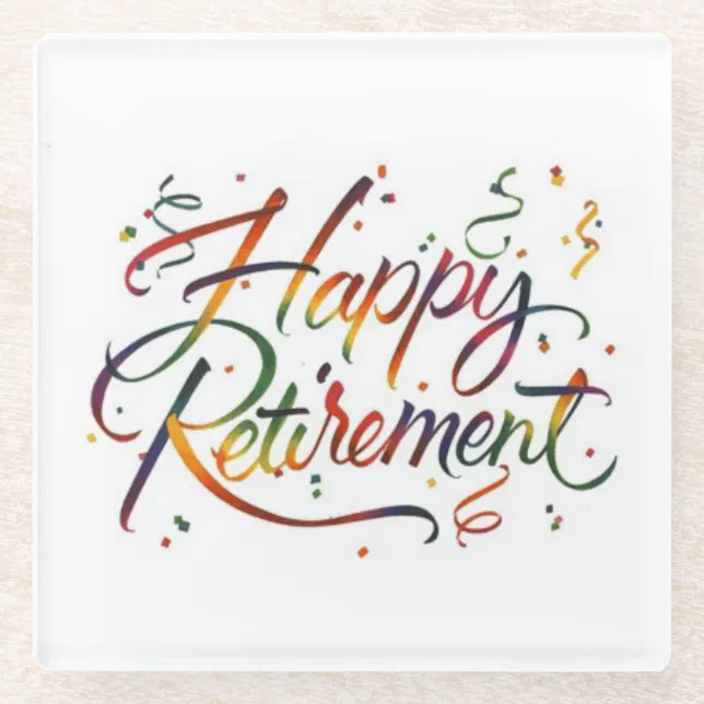 Happy Retirement Glass Coaster 