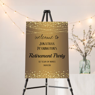 Happy Retirement Gold Shimmer Confetti Foam Board