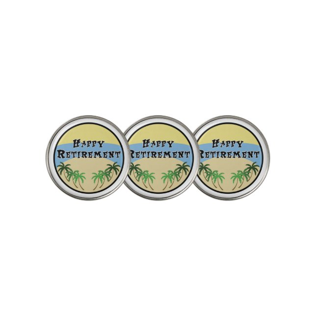 Happy Retirement Golf Ball Marker (3 Up)