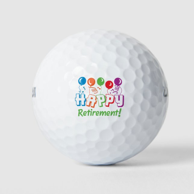 Happy Retirement Golf Balls (Front)