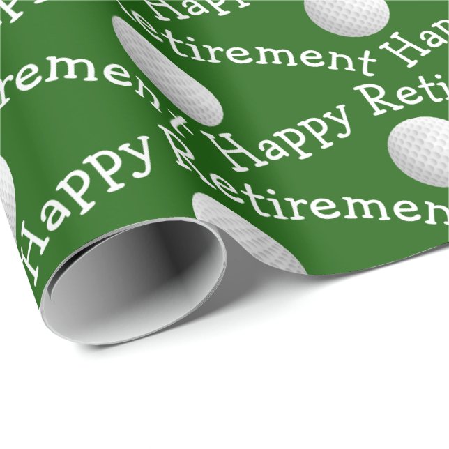 Happy Retirement golf balls Wrapping Paper (Roll Corner)