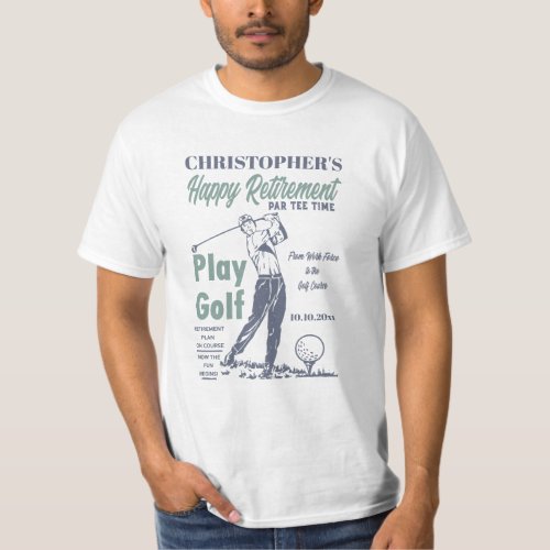 Happy Retirement Golfer Theme Retro Golf T_Shirt