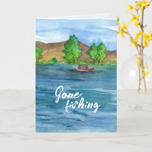 Happy Retirement Gone Fishing Boat Congratulations Card