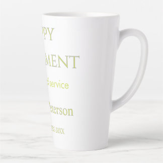 Happy retirement green name year years of service  latte mug