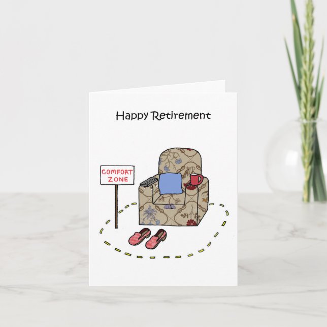 Happy Retirement Humorous Armchair Card (Front)