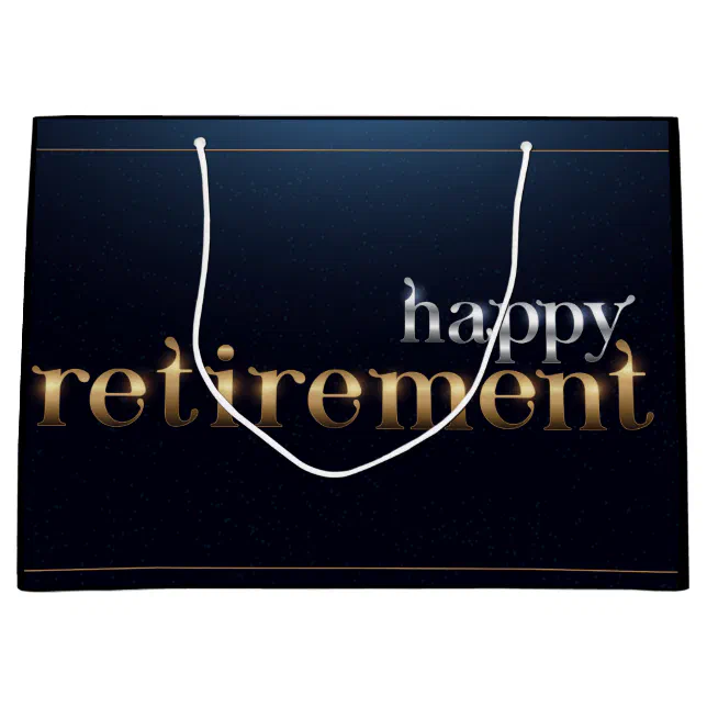 Happy Retirement Large Gift Bag | Zazzle