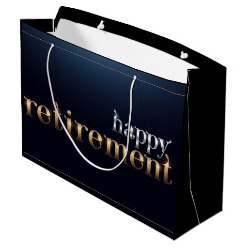 Happy Retirement Large Gift Bag Zazzle