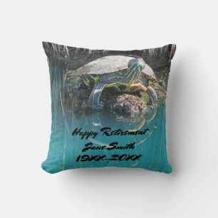 Happy Retirement Life in Fast Lane Turtle Humorous Throw Pillow