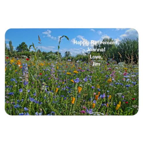 Happy Retirement Love Personalized Wildflowers Magnet