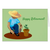 Happy Retirement man gardening growing flowers (Front Horizontal)