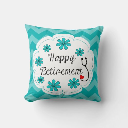 Happy Retirement Medical Throw Pillow