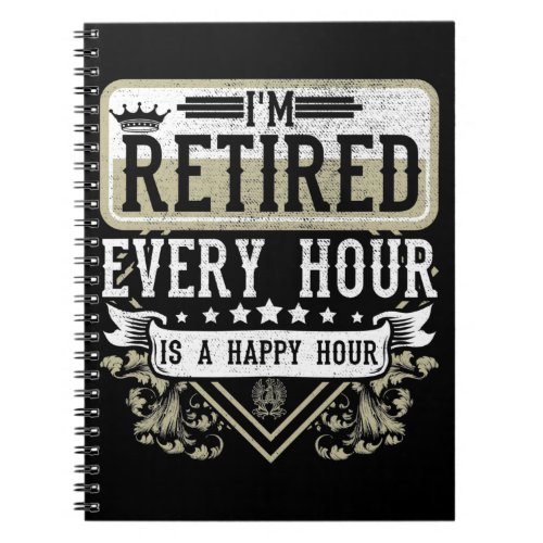 Happy Retirement Men Women Retired Coworker Humor Notebook