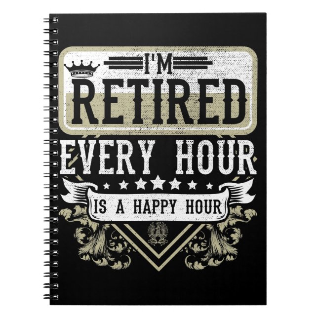 Happy Retirement Men Women Retired Coworker Humor Notebook (Front)
