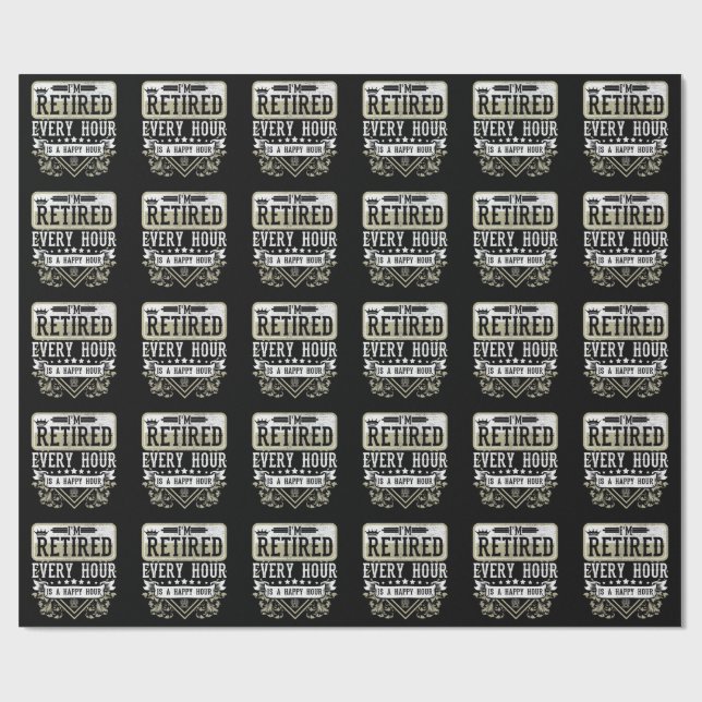 Happy Retirement Men Women Retired Coworker Humor Wrapping Paper (Flat)
