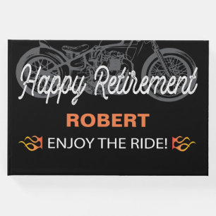 Happy Retirement Motorcycle image for biker Guest Book