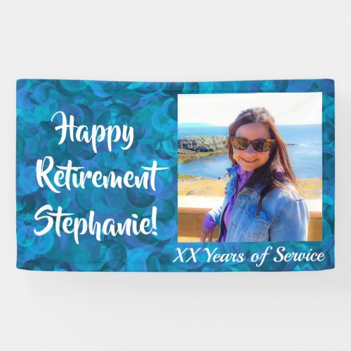 Happy Retirement Ocean Blue Photo Retirement Party Banner