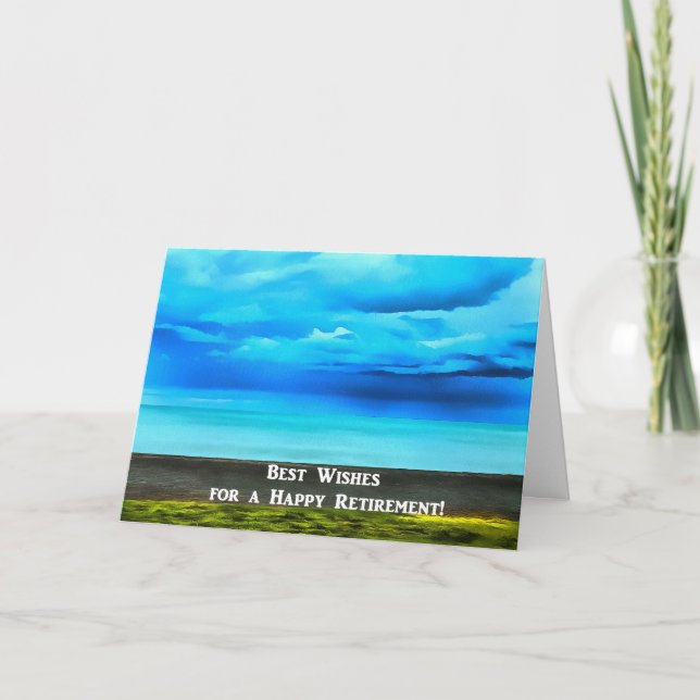 Happy Retirement Over Ocean Card (Front)