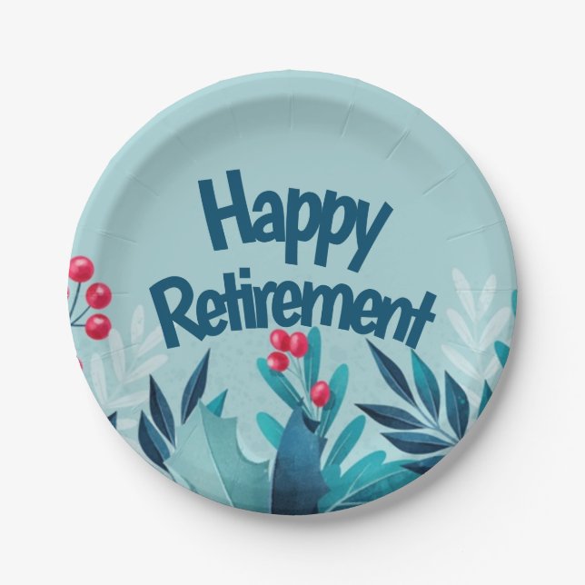 Happy Retirement Paper Plates (Front)