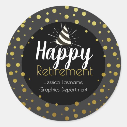 Happy Retirement Party Confetti Classic Round Sticker