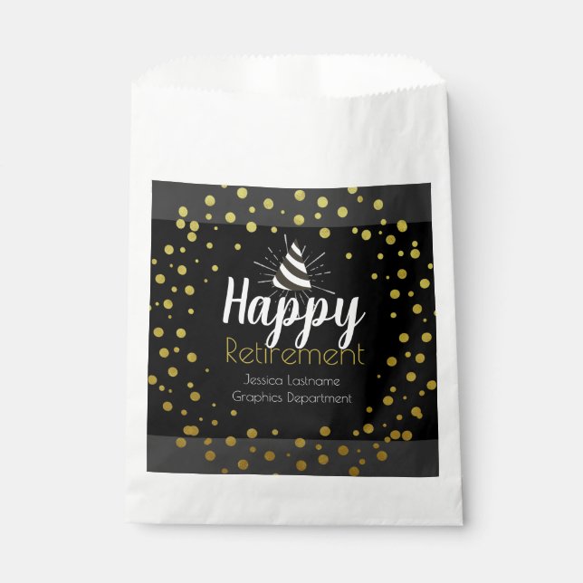 Happy Retirement Party Confetti Favor Bag (Front)